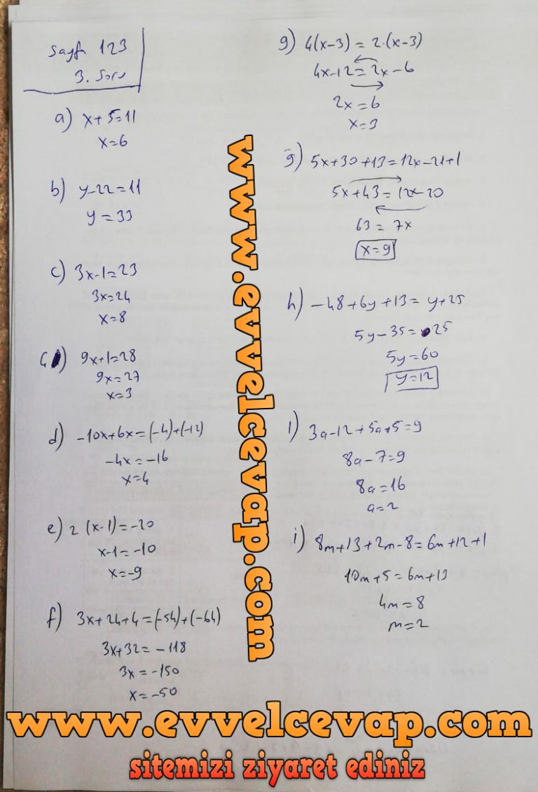 7 sınıf matematik ders kitabı cevapları 18 ekoyay alıştırmalar