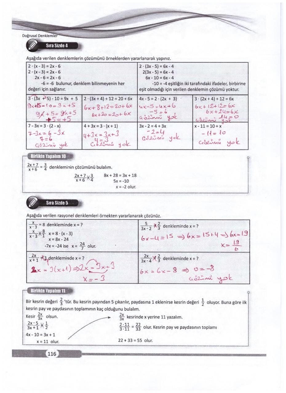 8. Sınıf Matematik Ders Kitabı Sayfa 116 Cevapları Meb Yayınları