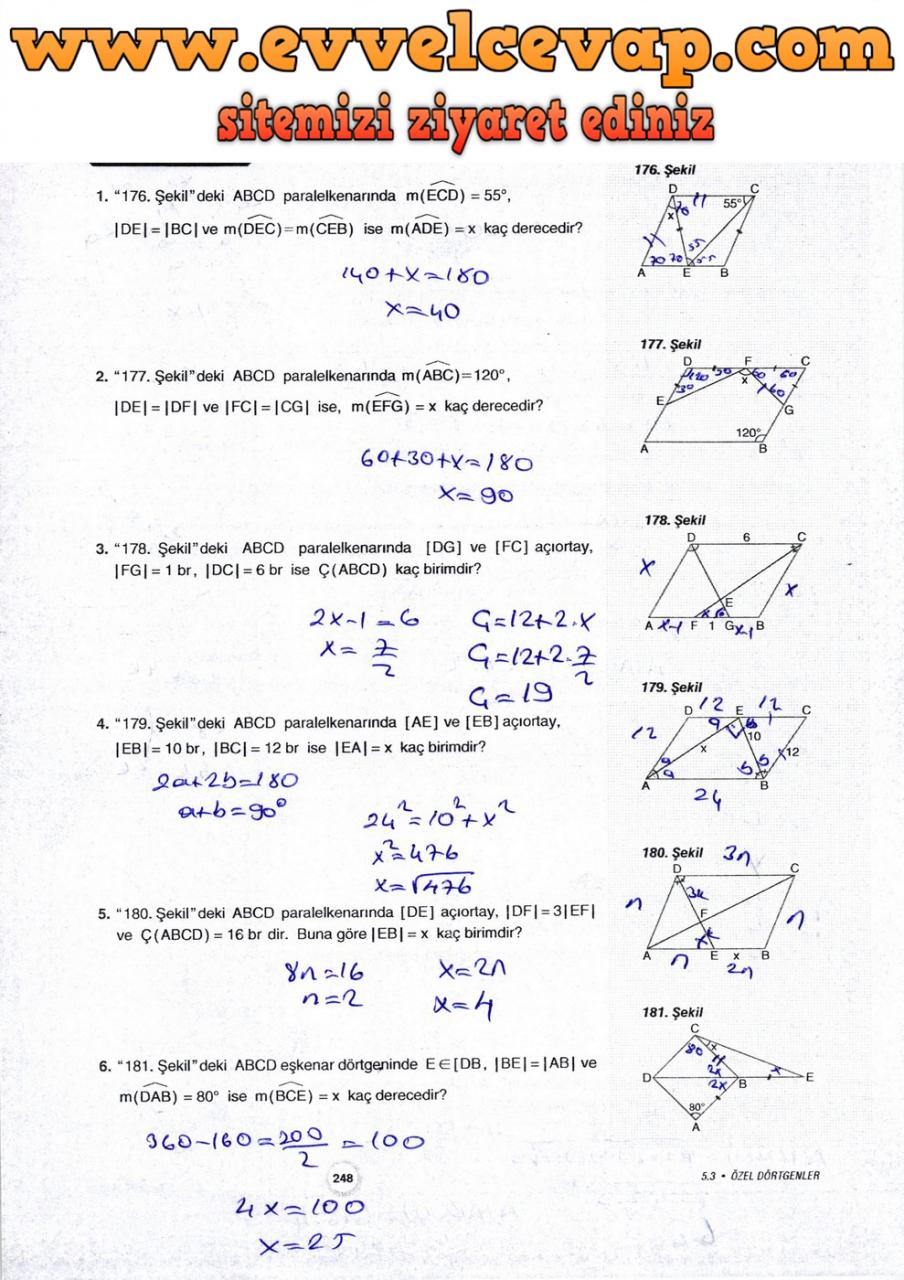 10. Sınıf Aydın Yayıncılık Matematik Ders Kitabı Sayfa 248 Cevabı