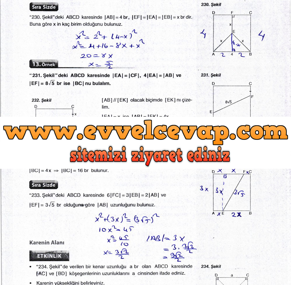 10. Sınıf Aydın Yayıncılık Matematik Ders Kitabı Sayfa 259 Cevabı