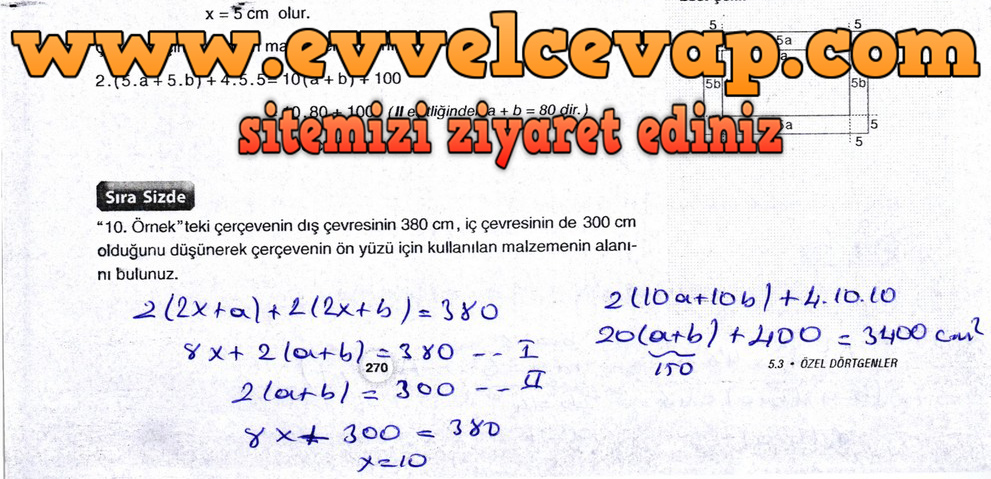 10. Sınıf Aydın Yayıncılık Matematik Ders Kitabı Sayfa 270 Cevabı