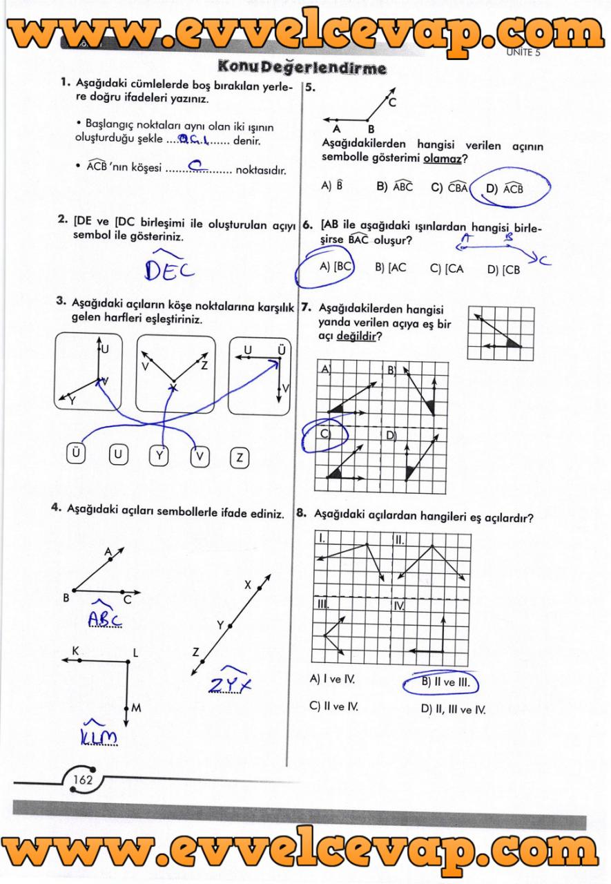 6. Sınıf Meb Yayınları Matematik Ders Kitabı Sayfa 162 Cevabı