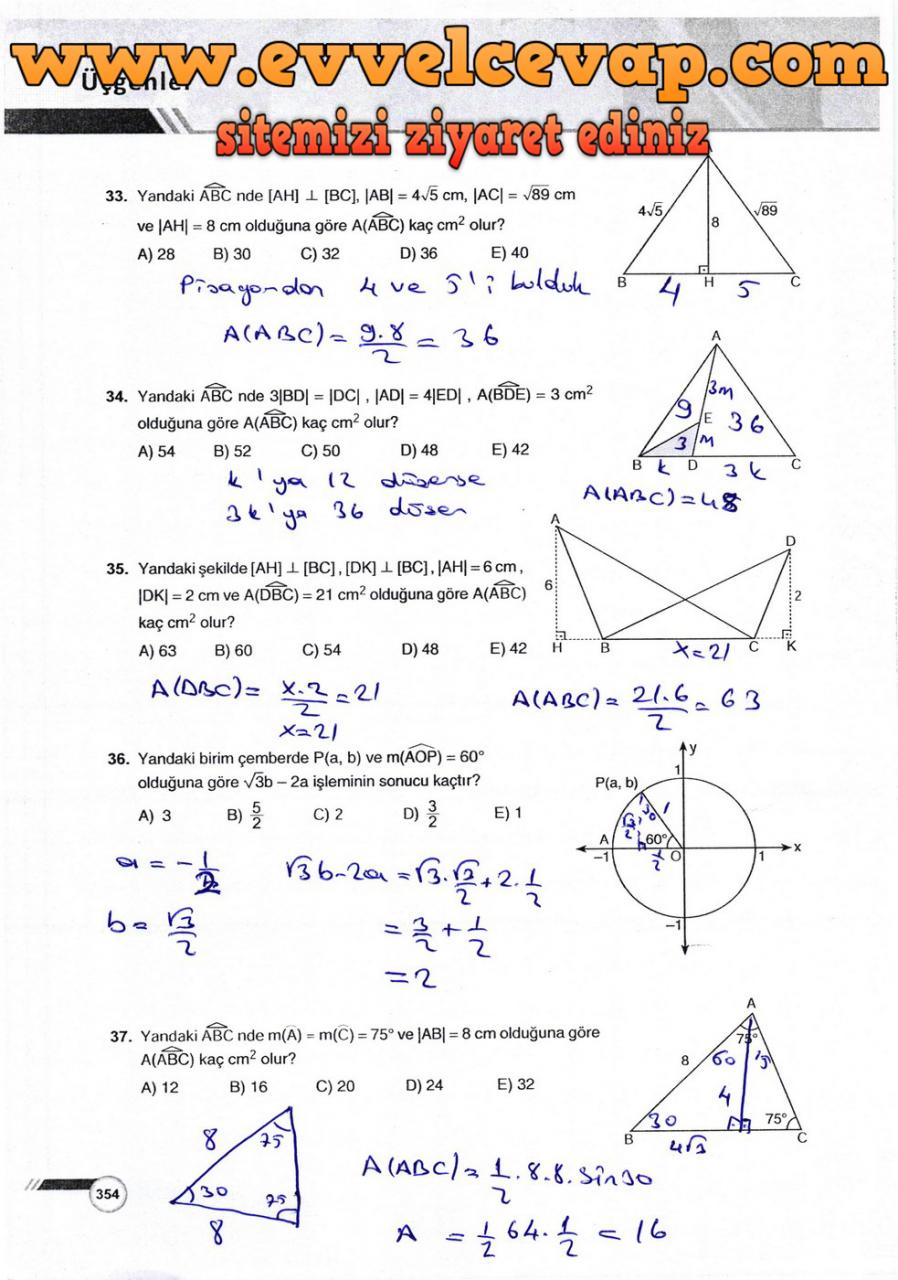 2015 9 sınıf matematik kitabı cevapları