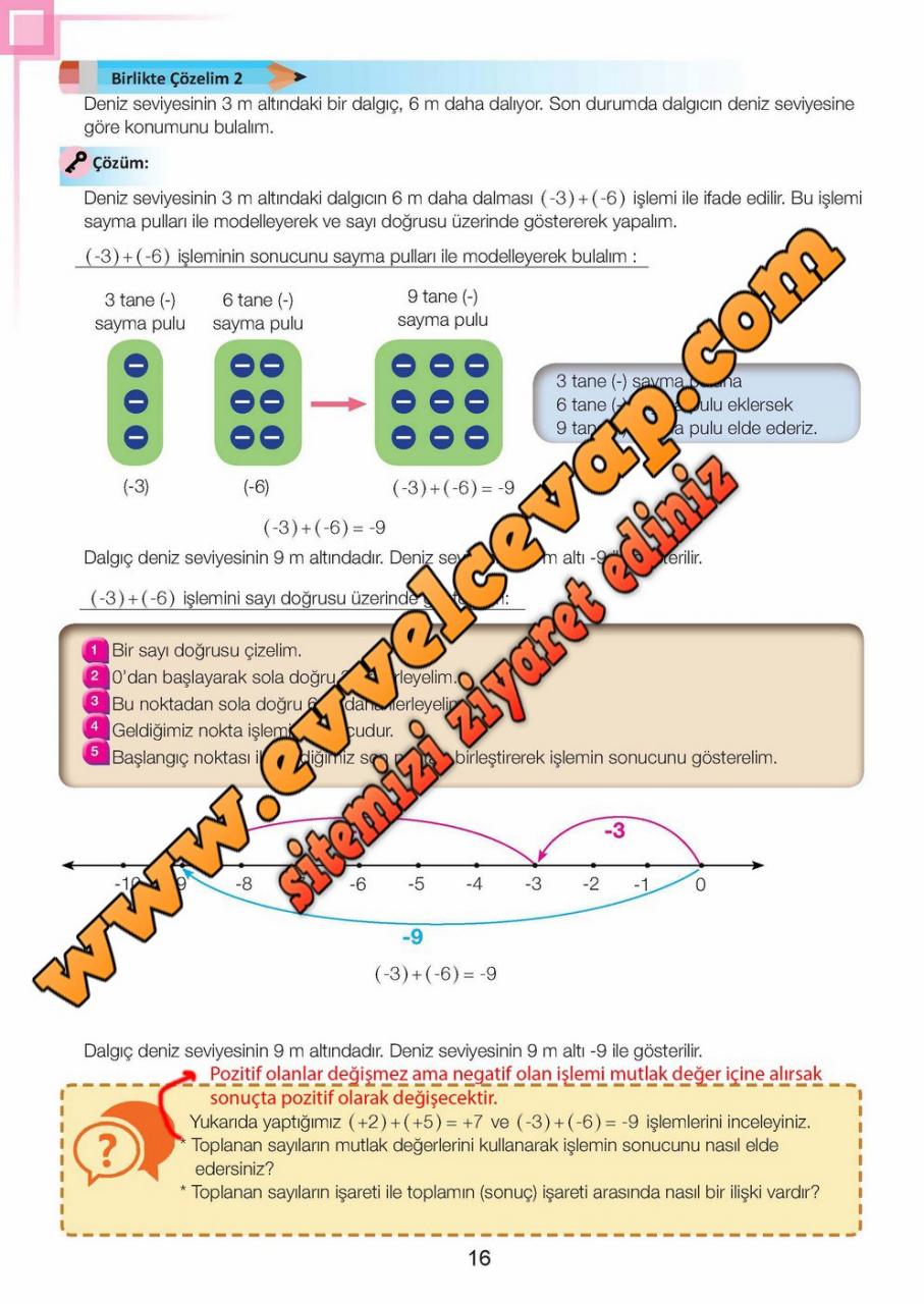 7. Sınıf Matematik Ders Kitabı Cevapları Sayfa 16 Meb Yayınları