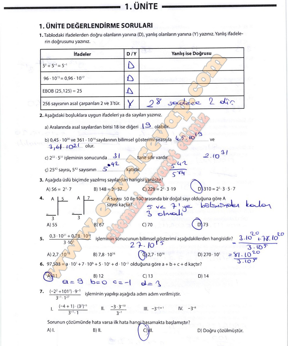 8. Sınıf Matematik Meb Yayınları Ders Kitabı Sayfa 53 Cevapları