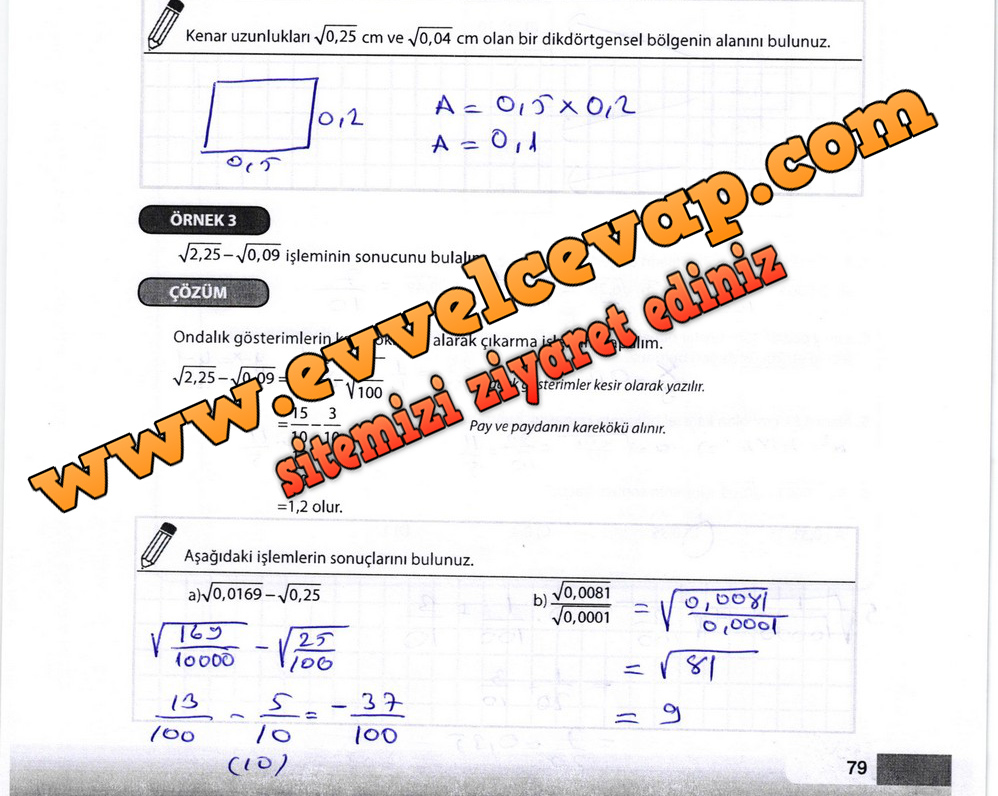 8. Sınıf Matematik Meb Yayınları Ders Kitabı Sayfa 79 Cevapları