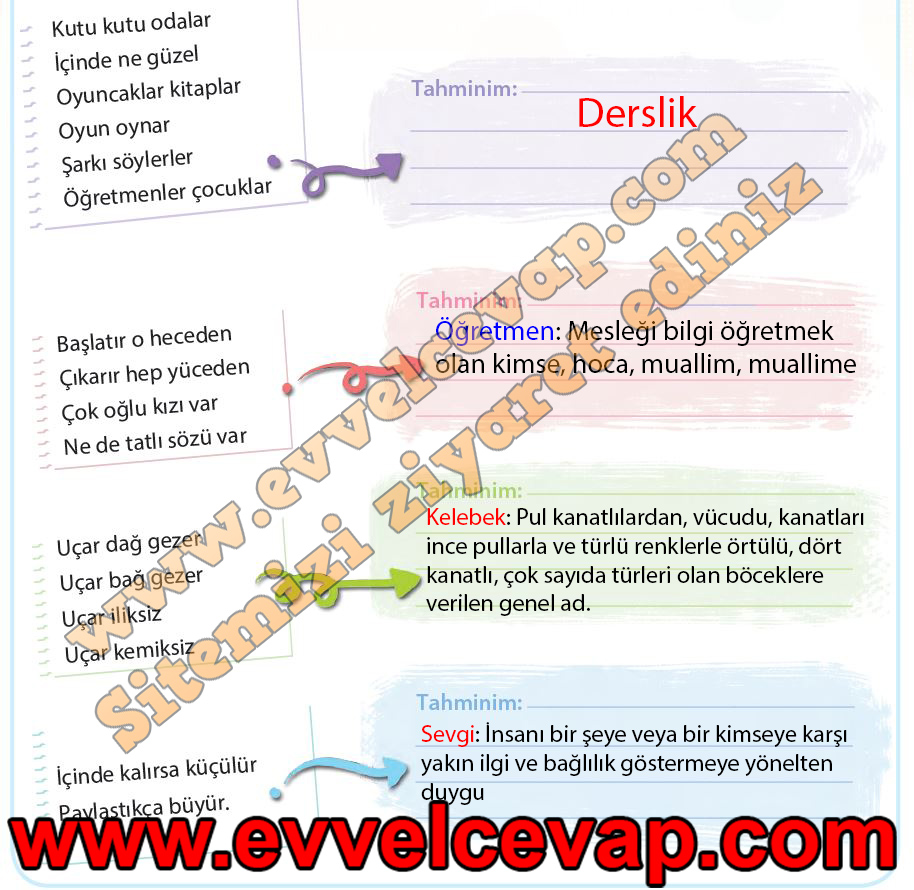  4. Sınıf Türkçe Ders Kitabı Koza Yayınları Sayfa 92 Cevabı