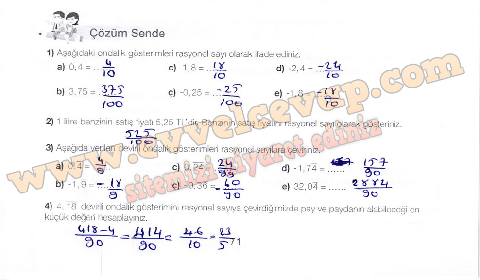 7. Sınıf Matematik Meb Yayınları Ders Kitabı Sayfa 71 Cevapları