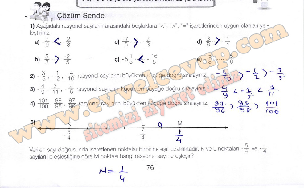 7. Sınıf Matematik Meb Yayınları Ders Kitabı Sayfa 76 Cevapları