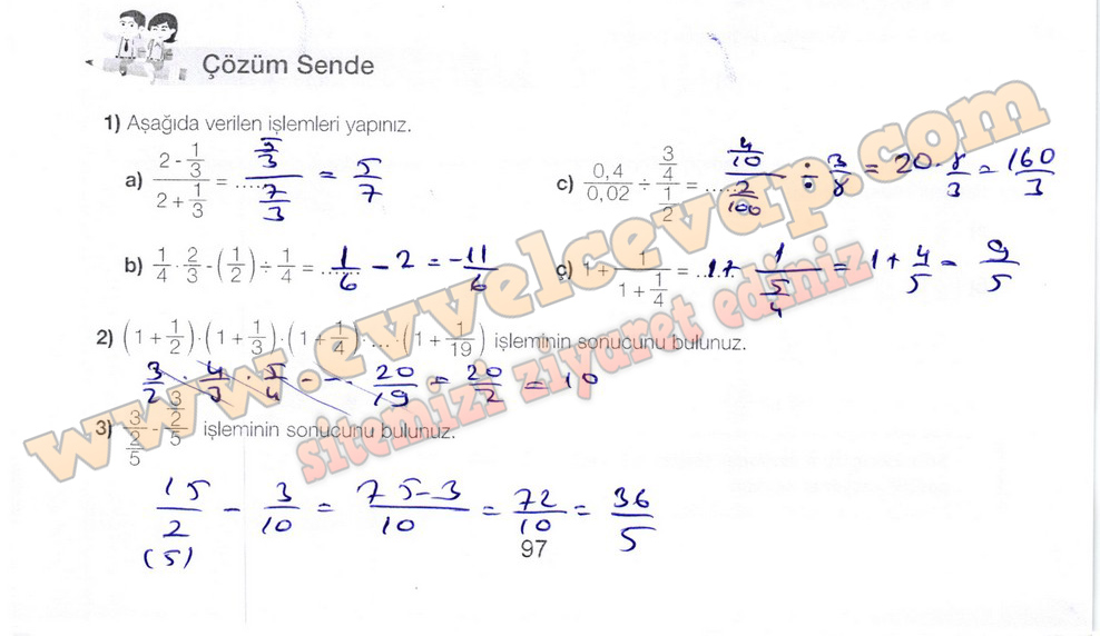 7. Sınıf Matematik Meb Yayınları Ders Kitabı Sayfa 97 Cevapları